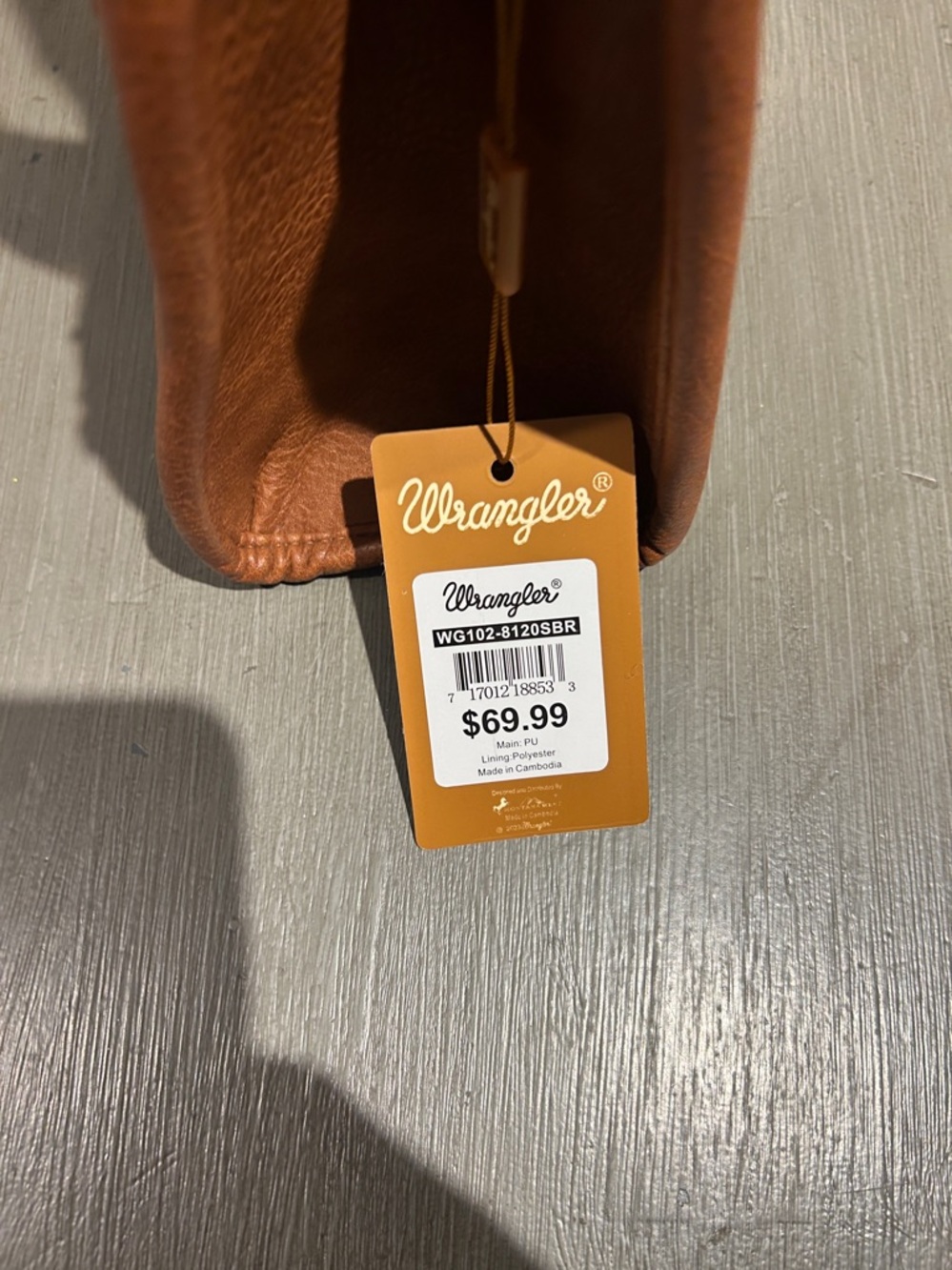 Wrangler Brown and White Cow-Print Tote - Picture 7 of 7